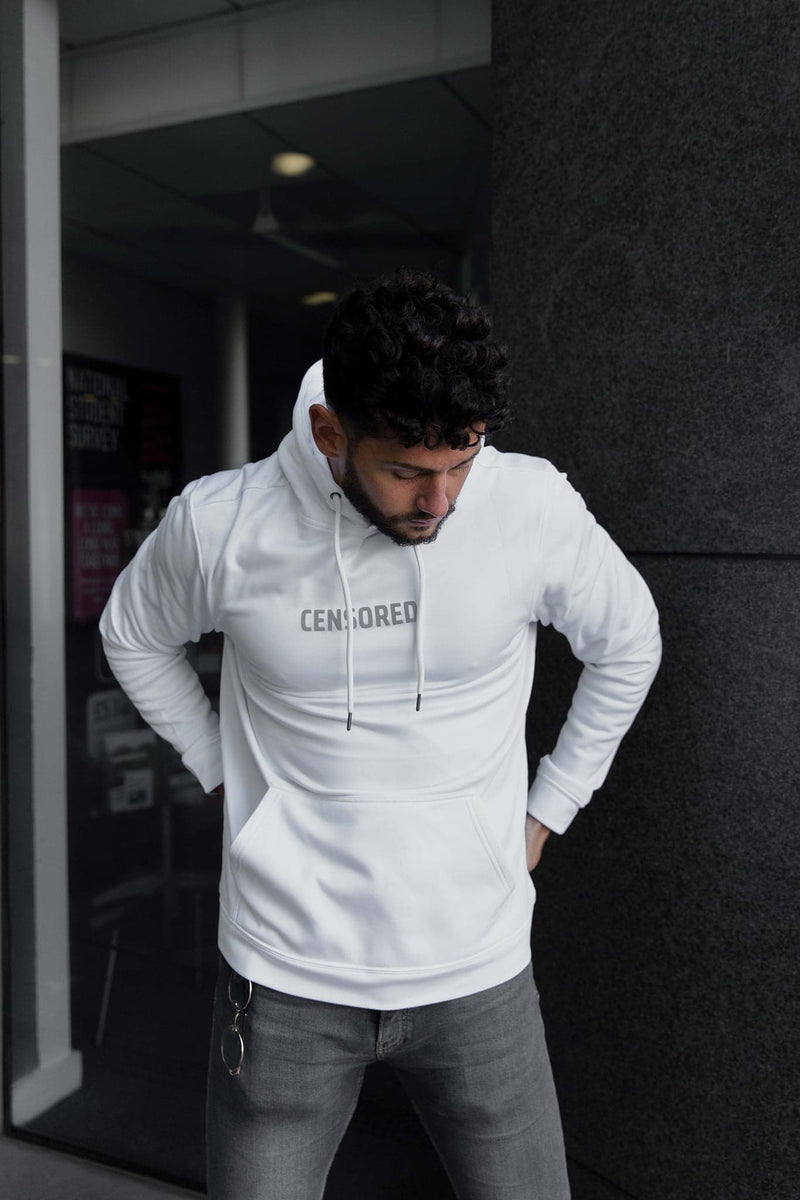 Arctic White "CENSORED" Polyester Hoodie