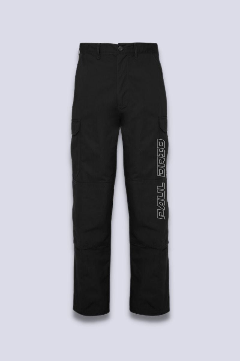 Black Cargo Pants with Side Branding