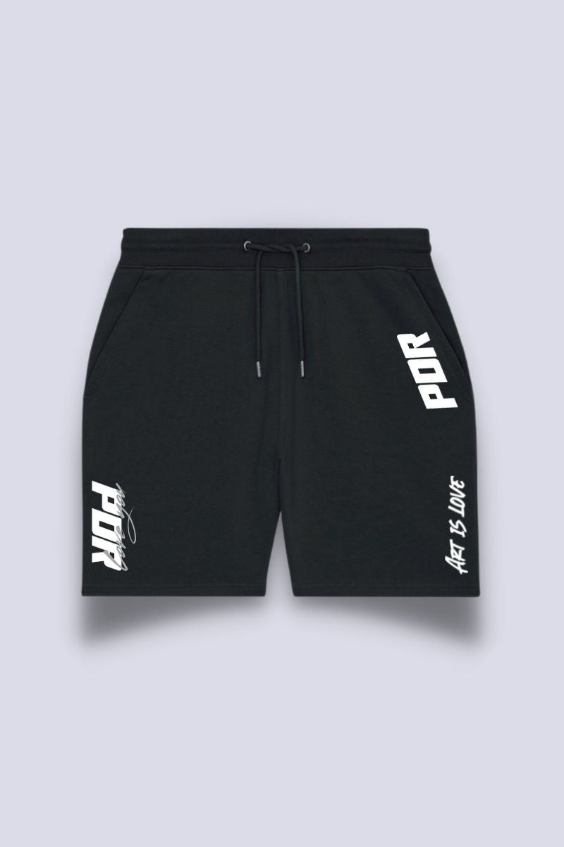 Black French Terry "Art is love" Shorts