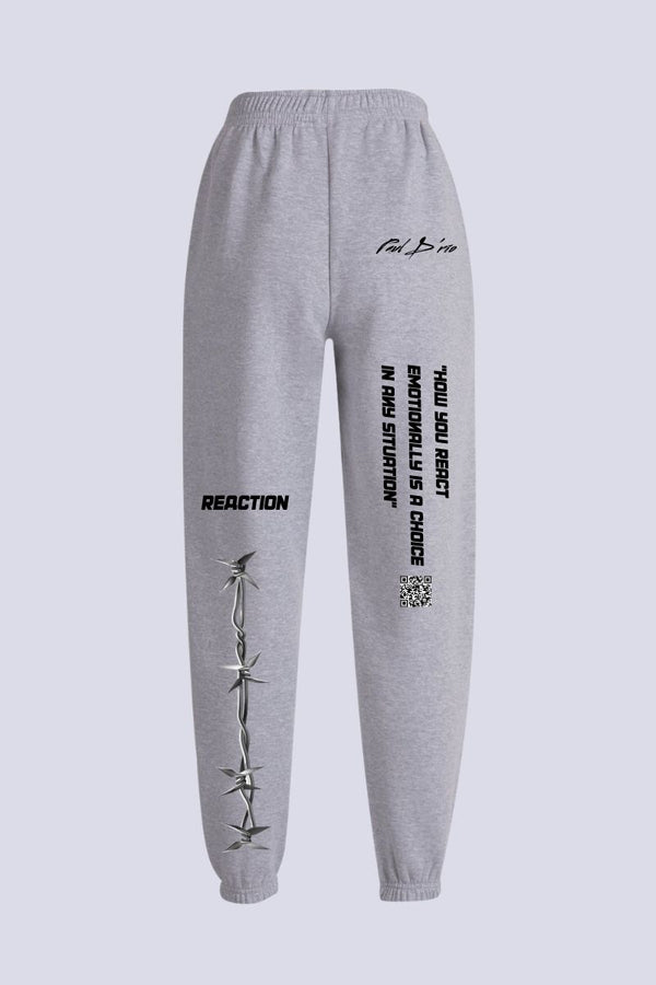 Grey Barbed Wire Reaction Joggers
