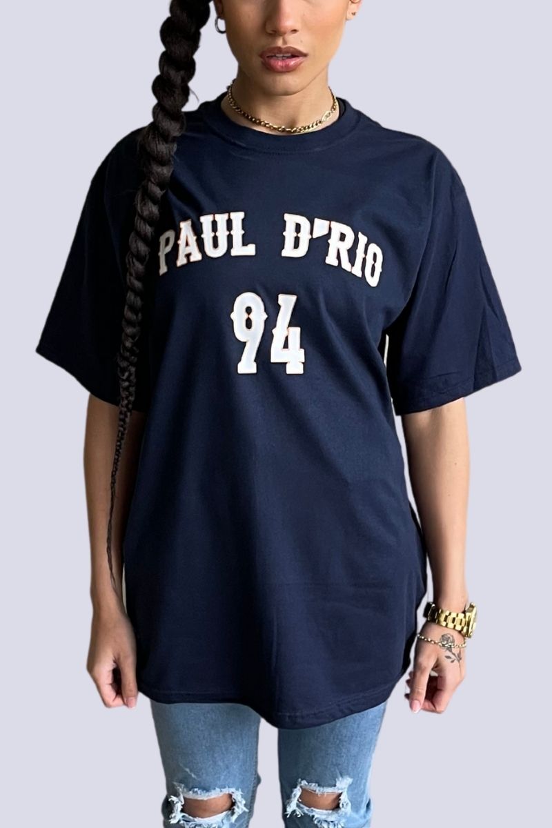 Navy 94 Basketball Inspired Oversized T-shirt